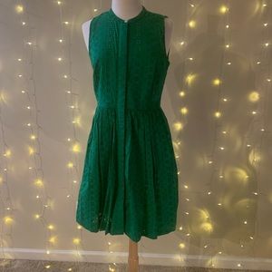 J Crew Eyelet Sundress Green Size Medium